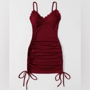 NWOT Contrast Lace Drawstring Dress